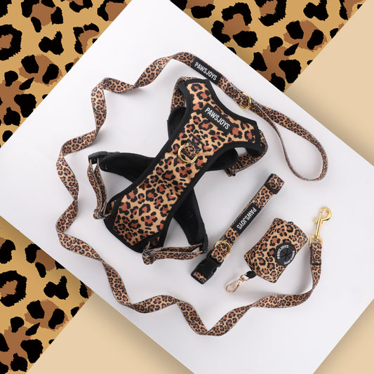 🐆💎 PAWSJOYS – LEOPARD WALK SET 💎🐆 ✨ 4-Piece Luxury Pack – Walk Fierce. Walk Stylish. ✨